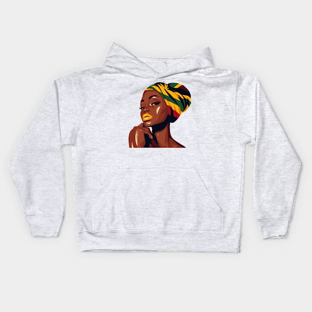 Black Woman Afrocentric Kids Hoodie by Graceful Designs